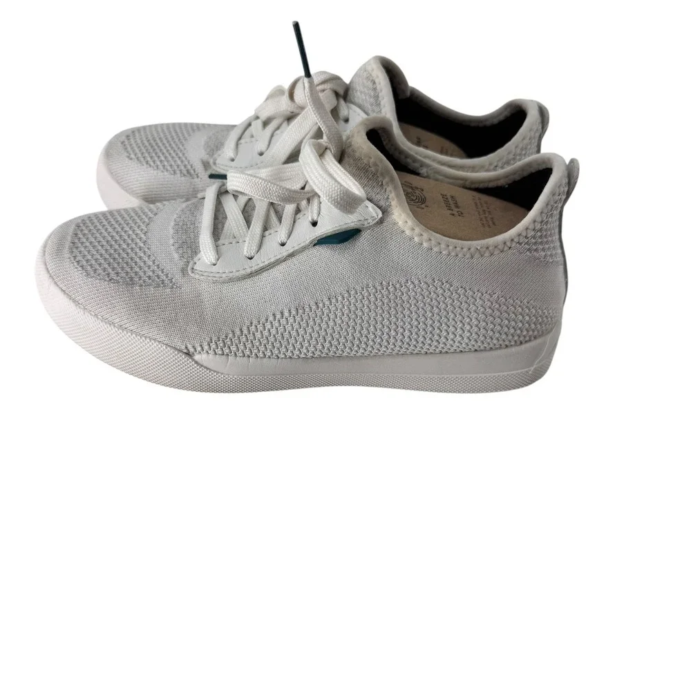 Vessi Weekend Women 6 Marble White Waterproof Knit Low Top Sneakers Dyma-tex